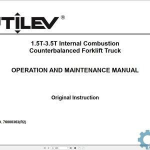 Yale Forklift A285 (UT20-25P, UT30-35P) Service and Operation Manual