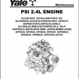 Yale Forklift A390 (GLPGDP20MX to GLPGDP35MX ) Service Manual