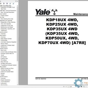 Yale Forklift A7R8 (KDP18UX 4WD, KDP25UX 4WD, KDP35UX 4WD) Service Manual
