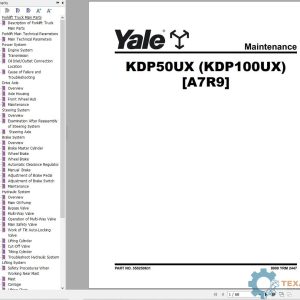 Yale Forklift A7R9 (KDP100UX) Service Manual