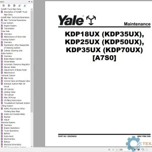 Yale Forklift A7S0 (KDP18UX, KDP25UX, KDP35UX) Service Manual