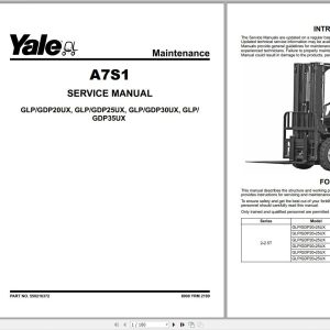Yale Forklift A7S1 (GP GLP GDP040 20UX) Service Manual
