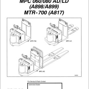 Yale Forklift A898 (MPC060-080AD) Maintenance Manual