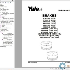 Yale Forklift A905 (MPC080-E) Service Manual