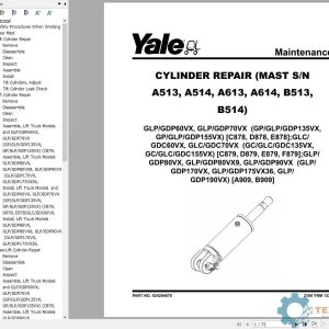 Yale Forklift A909 (GDPGLP170VX to GDPGLP175VX36) Service Manual