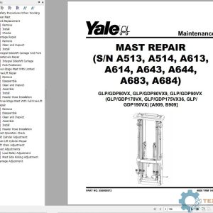 Yale Forklift A909 (GDPGLP80-90VX, GDPGLP80VX9 Europe) Service Manual
