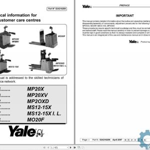 Yale Forklift A943 (MO20F) Service Manual