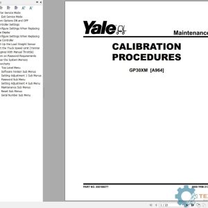 Yale Forklift A964 (GP30MX) Service Manual