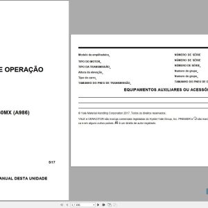 Yale Forklift A986 (GP040MX, GP050MX, GP060MX) Operation Manual PT