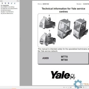 Yale Forklift A989 (MT70 - MT80) Service Manual