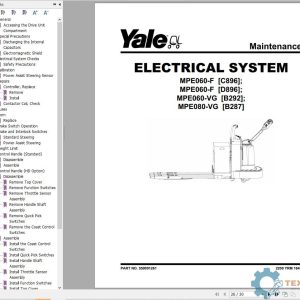 Yale Forklift B287 (MPE060VG, MPE080VG) Service Manual