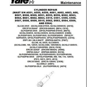 Yale Forklift B875 (GPGLPGDP040VX-GPGLPGDP070VX) Service Manual