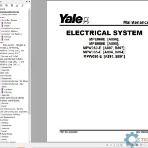Yale Forklift B891 (MPW080) Service Manual