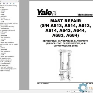 Yale Forklift B909 (GLPGDP170VX to GLPGDP190VX) Service Manual