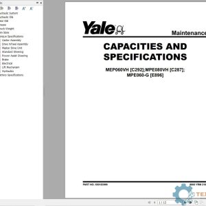 Yale Forklift C287 (MPE060VH, MVP080VH) Service Manual
