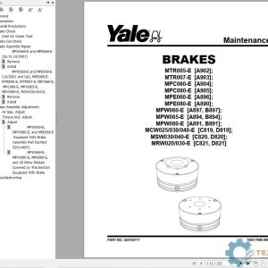 Yale Forklift C820 (MSW030-040E) Service Manual