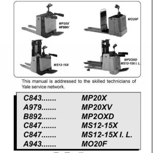 Yale Forklift C843 (MP20X) Service Manual