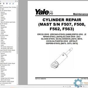 Yale Forklift C910 (GLC20VX, GLC25VX,GLC30VX, GLC35VX) Service Manual