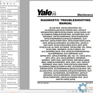 Yale Forklift D809 (GLC030-035VX, GLC040SVX) Service Manual