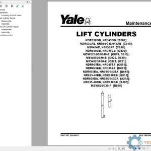Yale Forklift D820 (D821 MRW020E, MRW030E, D820 MSW040-E) Service Manual