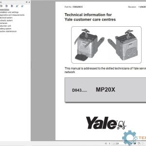 Yale Forklift D843 (MP20X FBW) Service Manual