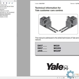 Yale Forklift D857 (MO20 MO20S) Service Manual