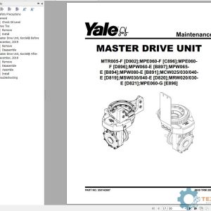 Yale Forklift D902 (MTR005-F) Service Manual