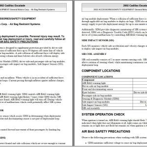 2002-2005  Cadillac Escalade Repair Manual and Electrical Wiring Diagram