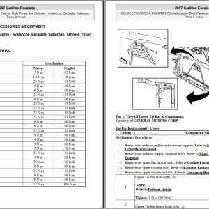 2007-2009 Cadillac Escalade Service Repair Manual and Electrical Wiring Diagram
