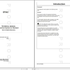John Deere DTAC Electrical System For Standard Technical Manual TM19 02.2008