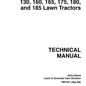 John Deere 130,160,165,175,180 Technical Manual