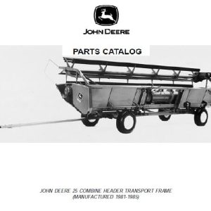 John Deere 25 Combine Header Transport Frame Parts Catalog