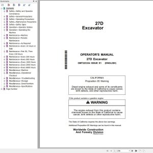 John Deere 27D Compact Excavator Operator Manual OMT223334