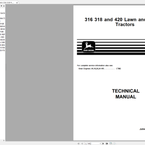 John Deere 316, 318, 420 Tractor Technical Manual TM1590