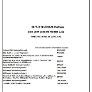John Deere 325J Repair Technical Manual TM11300 12.2015
