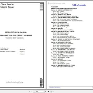 John Deere Skid Steer Loader 326E with EH Controls and IT4 S3A Engines Technical Manual TM13093X19