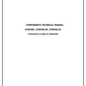 John Deere 4TNV98 4TNV98T Yanmar Diesel Engine Component Technical Manual CTM130319