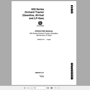 John Deere 620 Series Orchard Tractor (Gasoline, All-fuel and LP-Gas) Operator’s Manual OMR2073