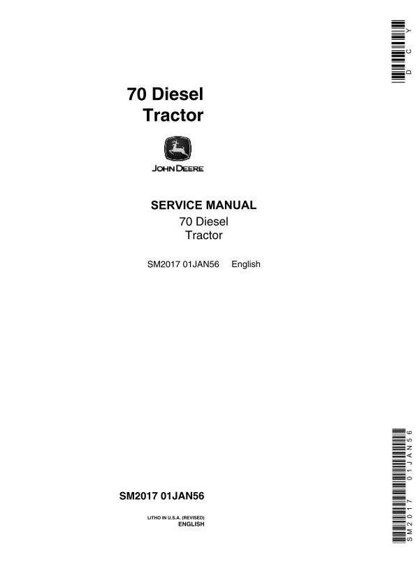John Deere 70 Series Tractor Service Manual SM2017