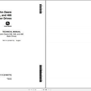 John Deere Baler Drives 336 346 466 Technical Manual TM1114