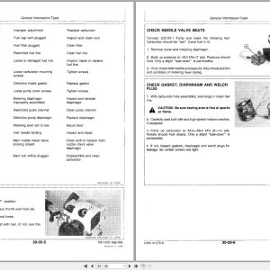 John Deere Blower Hedge Clipper Trimmer Cutters 5E 113 110G 210G 240G 260G Technical Manual TM1430