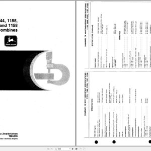 John Deere Combine 1133 1144 1155 1157 1158 Technical Manual TM4476
