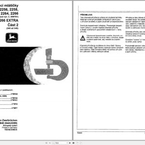 John Deere Combine Harvester 2254 2256 2258 2264 2266 TM4640 Technical Manual CS