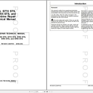 John Deere Combine S760 STS S780 S785 S790 Technical Manual TM153519