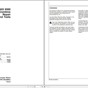 John Deere Combine SideHill 9500 Technical Manual TM1545