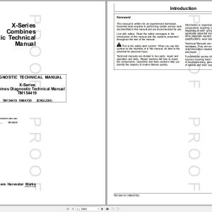 John Deere Combine X-Series Technical Manual TM154419 05.2020