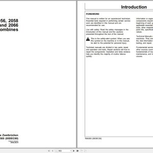John Deere Combines 2054 2056 2058 2064 2066 Technical Manual TM4505
