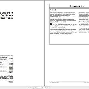 John Deere Combines 940 9510 9610 Technical Manual TM1702