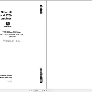 John Deere Combines Side Hill 6600 7700 Technical Manual TM1021