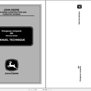 John Deere Compact Loader 280 Technical Manual TM10162 11.2003 ES